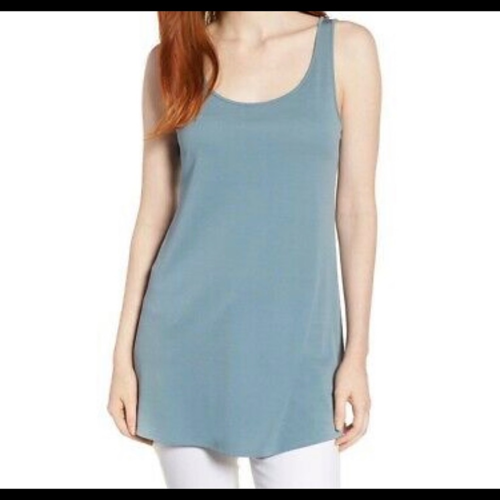 Stretch-Silk Jersey Sleeveless Tunic